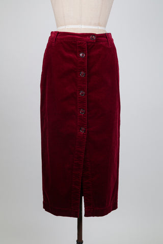 Jupe en corduroy rouge rubis (6)