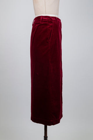 Jupe en corduroy rouge rubis (6)