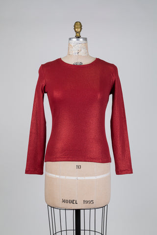 Chandail orange brulé effet métallique (S)