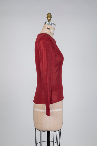 Chandail orange brulé effet métallique (S)