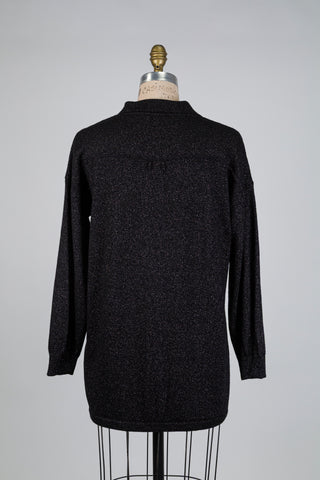Black knit overshirt with midnight shards (S)