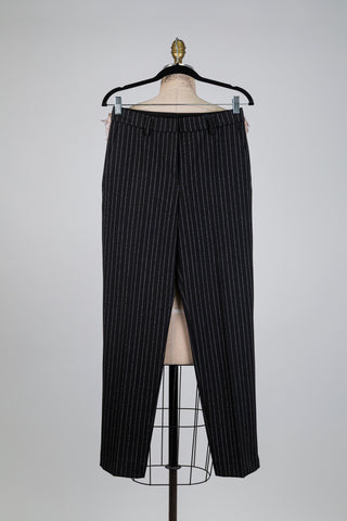 Pantalon cigarette noir aux rayures argentées (6)