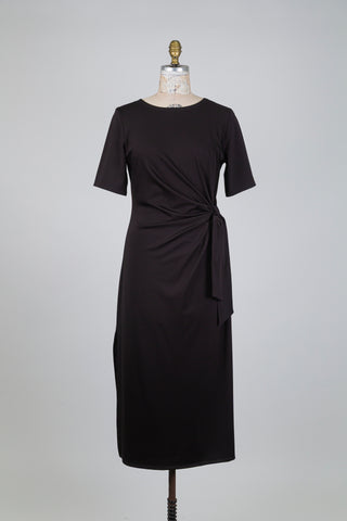 Black dress with draped knot (XS-M-L)