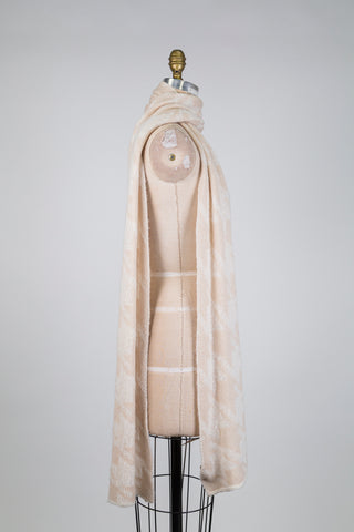 Foulard pied de coq crème et champagne (TU)