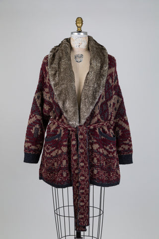 Cardigan chalet chic à col toutou amovible (6)