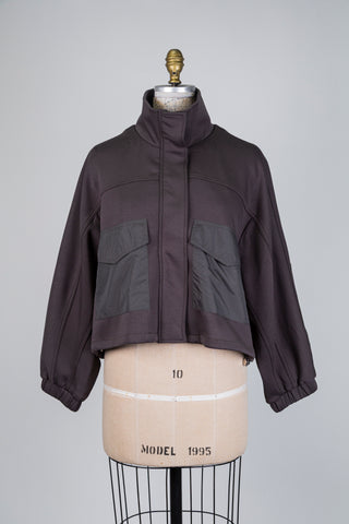Veste sport gris oversized (6+10)