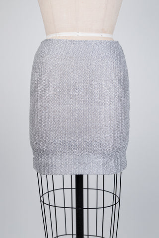 Pearl gray shimmering knit skirt (4)
