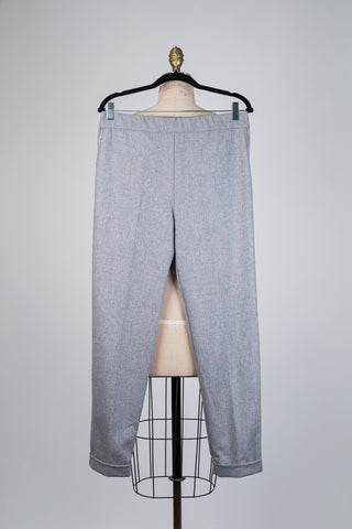Pantalon tailleur gris chiné façon jogger (8)