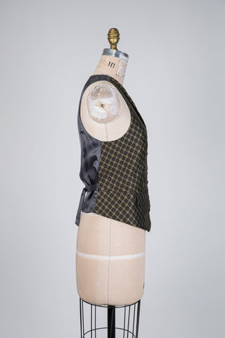 Gilet tailleur gris à jacquard de losanges (4+6)