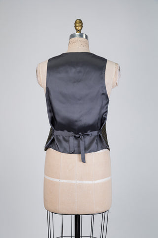 Gilet tailleur gris à jacquard de losanges (4+6)