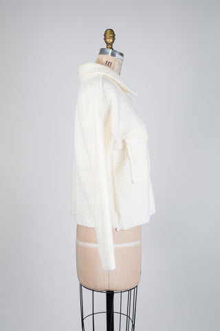 Veste crème en tricot bouclé (S/M)