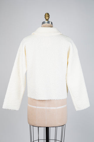 Veste crème en tricot bouclé (S/M)