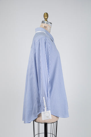 Striped blouse in shades of blue (XXL)