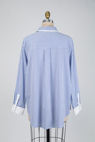 Striped blouse in shades of blue (XXL)