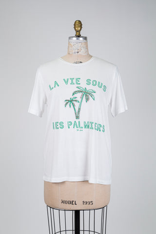 T-shirt palmiers à strass blanc (6)