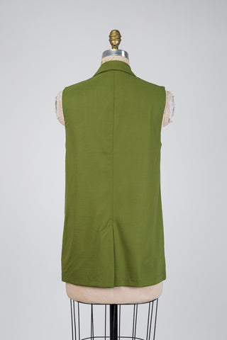Blazer sans manches vert mousse (S)