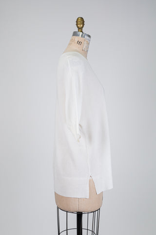 T-shirt blanc en maille légère (6+)