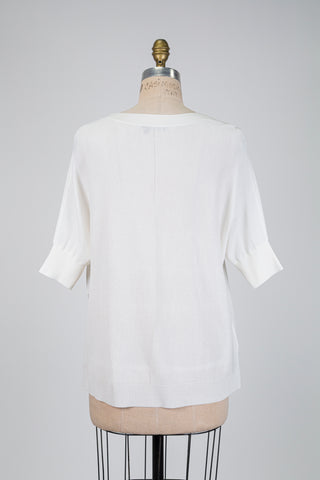 T-shirt blanc en maille légère (6+)