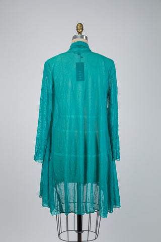 Turquoise shawl collar cardigan (S)