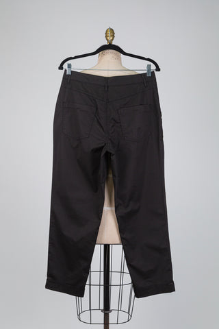 Black cotton canvas cigarette trousers (6)