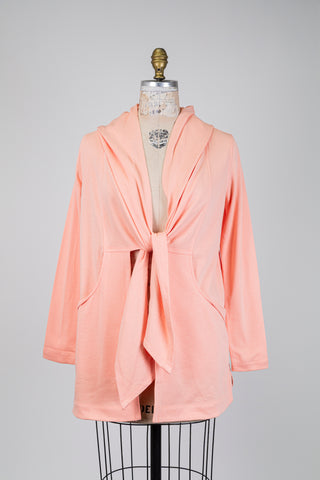 Veste nouée en molleton cantaloupe  (S à XL)