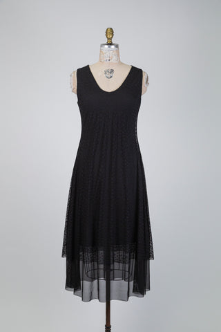 Robe noire diaphane à pois (S)