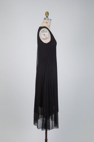 Robe noire diaphane à pois (S)
