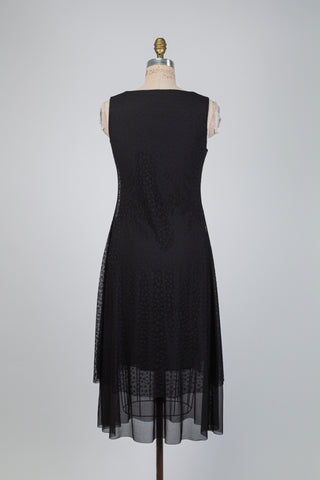 Robe noire diaphane à pois (S)