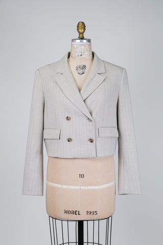 Grey tailored cotton jacket (S)