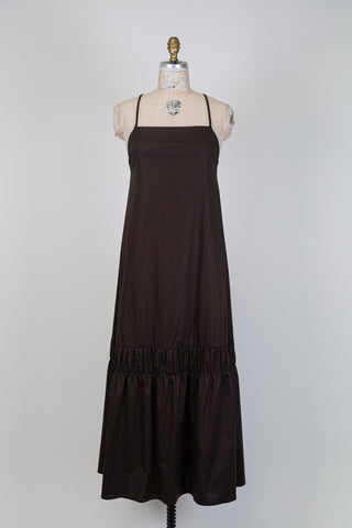 Espresso brown cotton poplin dress (S)