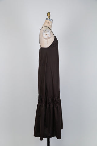 Espresso brown cotton poplin dress (S)