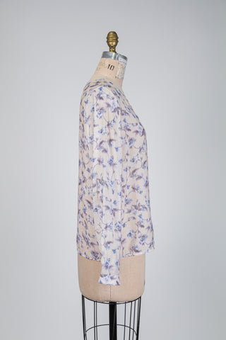 Blouse florale crème et bleu (6)