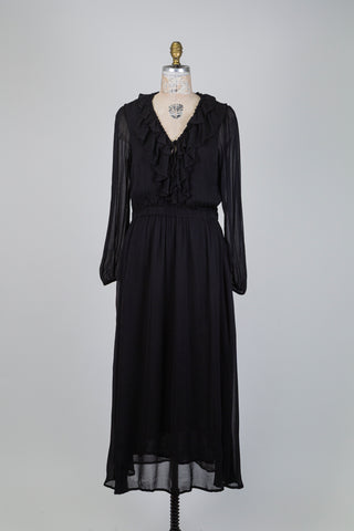 Robe maxi noire à volants (6)