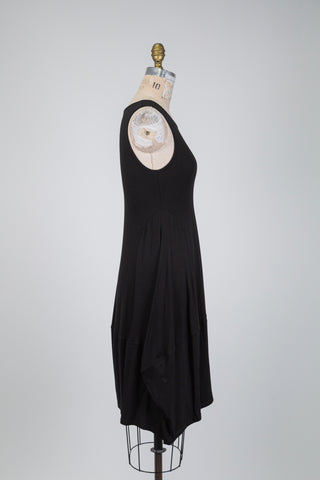 Robe débardeur noire à coupe ballon (S)