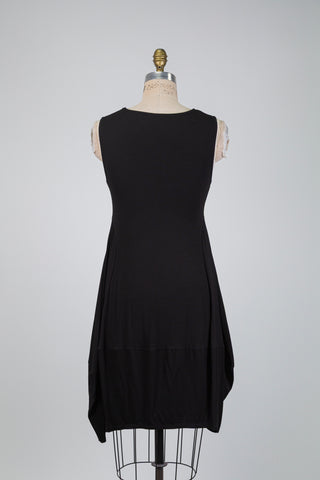 Robe débardeur noire à coupe ballon (S)