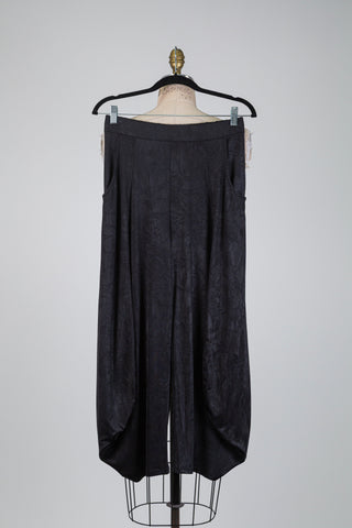Black floral jacquard balloon trousers (S-L-XL)