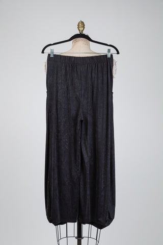 Black floral jacquard balloon trousers (S-L-XL)