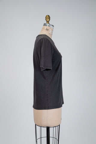 T-shirt RÊVE noir charbon effet vintage (6)