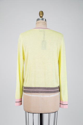 Tricolor cardigan with bright details (L to XXL)