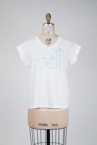 T-shirt blanc illustration plage (6)
