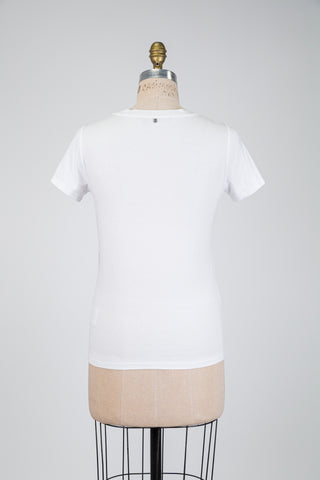 Black geometric design white T-shirt (6)