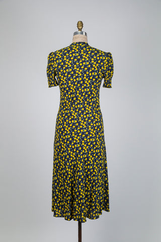Robe fluide marine imprimée citrons (4 à 8)
