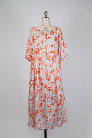Robe florale corail (4+6)