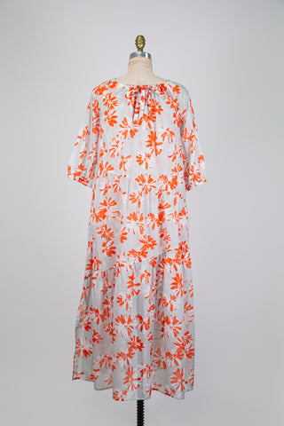 Robe florale corail (4+6)