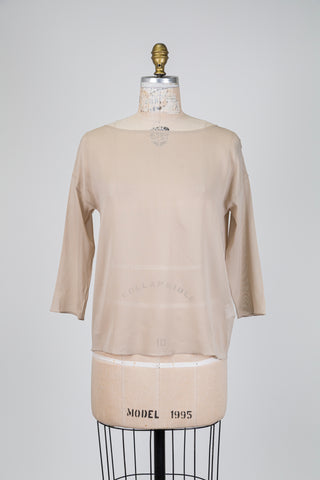 Nude beige chiffon top (8+10)