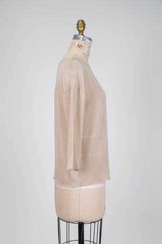 Nude beige chiffon top (8+10)