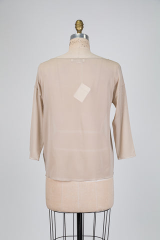 Nude beige chiffon top (8+10)