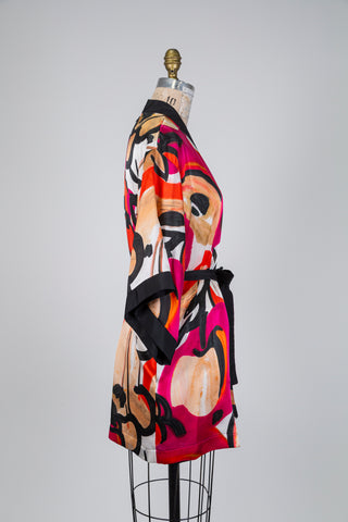 Silk kimono jacket with pictorial print (4)