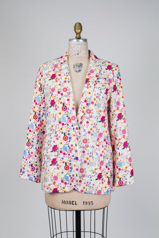 Ivory blazer with multicolored floral embroidery (8)