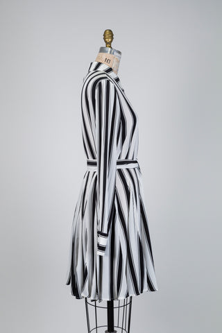 Robe chemisier à rayures noir et blanc (8)